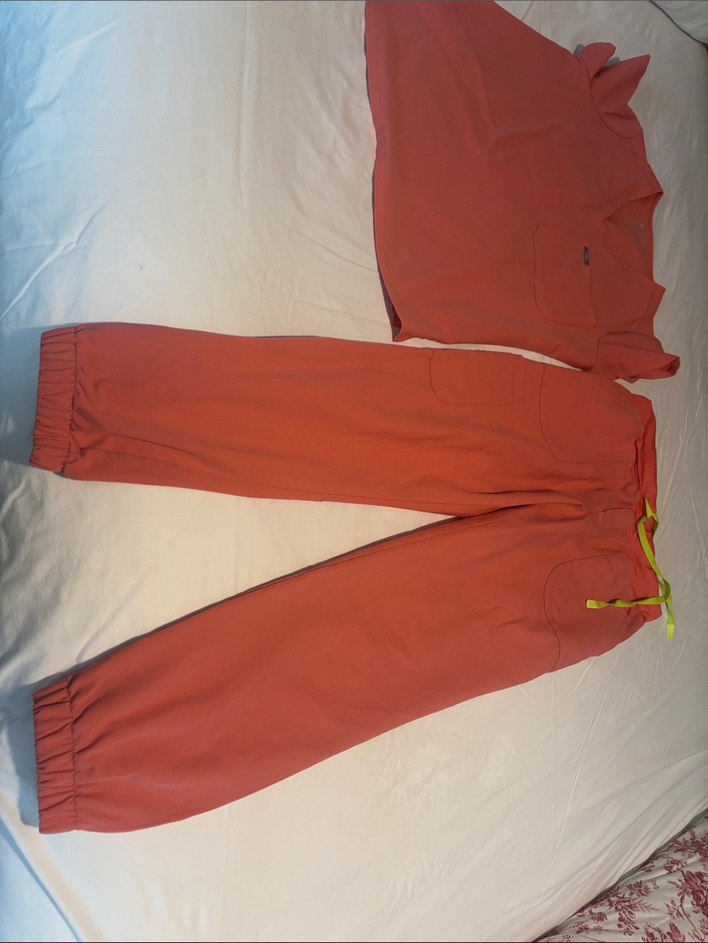 Figs  Coral Orange Jogger Set